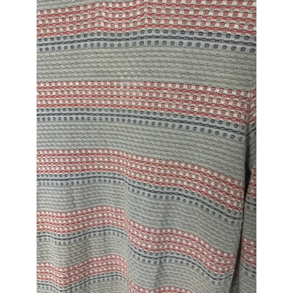 Anthropologie Sparrow Wool Blend Long Cardigan Sweater Gray Red Striped M - Picture 7 of 7